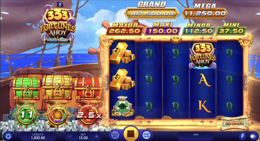 333 Fortunes Ahoy Power Combo Slot